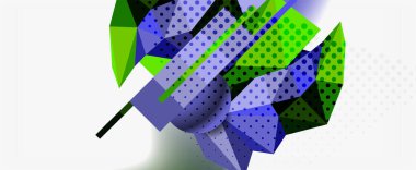 Moda 3d geometrik kompozisyon, iş veya teknoloji sunumu için tasarım şablonu, İnternet posteri veya web broşürü kapağı