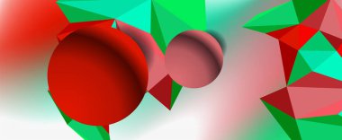 Moda 3d geometrik kompozisyon, iş veya teknoloji sunumu için tasarım şablonu, İnternet posteri veya web broşürü kapağı