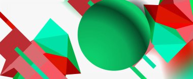 Moda 3d geometrik kompozisyon, iş veya teknoloji sunumu için tasarım şablonu, İnternet posteri veya web broşürü kapağı