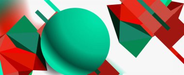 Moda 3d geometrik kompozisyon, iş veya teknoloji sunumu için tasarım şablonu, İnternet posteri veya web broşürü kapağı