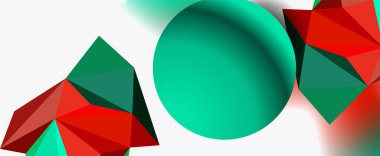 Moda 3d geometrik kompozisyon, iş veya teknoloji sunumu için tasarım şablonu, İnternet posteri veya web broşürü kapağı