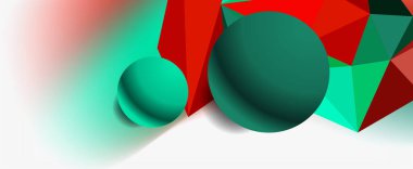 Moda 3d geometrik kompozisyon, iş veya teknoloji sunumu için tasarım şablonu, İnternet posteri veya web broşürü kapağı