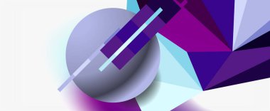 Moda 3d geometrik kompozisyon, iş veya teknoloji sunumu için tasarım şablonu, İnternet posteri veya web broşürü kapağı