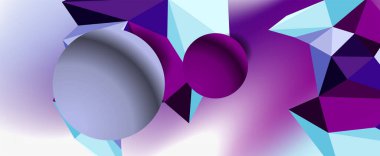 Moda 3d geometrik kompozisyon, iş veya teknoloji sunumu için tasarım şablonu, İnternet posteri veya web broşürü kapağı