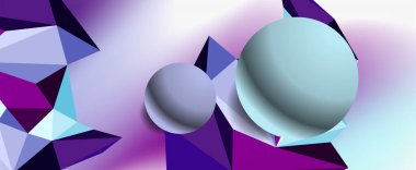 Moda 3d geometrik kompozisyon, iş veya teknoloji sunumu için tasarım şablonu, İnternet posteri veya web broşürü kapağı