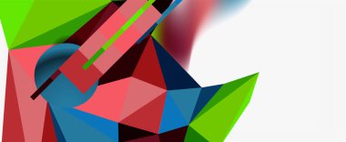 Moda 3d geometrik kompozisyon, iş veya teknoloji sunumu için tasarım şablonu, İnternet posteri veya web broşürü kapağı