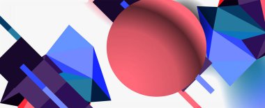 Moda 3d geometrik kompozisyon, iş veya teknoloji sunumu için tasarım şablonu, İnternet posteri veya web broşürü kapağı