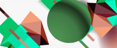 Moda 3d geometrik kompozisyon, iş veya teknoloji sunumu için tasarım şablonu, İnternet posteri veya web broşürü kapağı