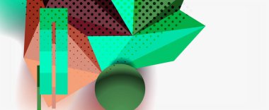 Moda 3d geometrik kompozisyon, iş veya teknoloji sunumu için tasarım şablonu, İnternet posteri veya web broşürü kapağı