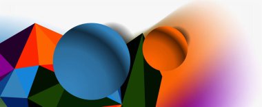 Moda 3d geometrik kompozisyon, iş veya teknoloji sunumu için tasarım şablonu, İnternet posteri veya web broşürü kapağı