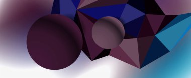 Moda 3d geometrik kompozisyon, iş veya teknoloji sunumu için tasarım şablonu, İnternet posteri veya web broşürü kapağı