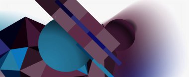 Moda 3d geometrik kompozisyon, iş veya teknoloji sunumu için tasarım şablonu, İnternet posteri veya web broşürü kapağı