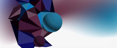 Moda 3d geometrik kompozisyon, iş veya teknoloji sunumu için tasarım şablonu, İnternet posteri veya web broşürü kapağı