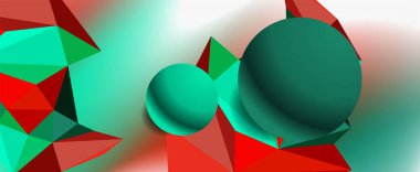 Moda 3d geometrik kompozisyon, iş veya teknoloji sunumu için tasarım şablonu, İnternet posteri veya web broşürü kapağı