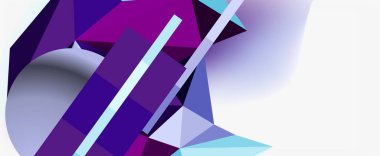 Moda 3d geometrik kompozisyon, iş veya teknoloji sunumu için tasarım şablonu, İnternet posteri veya web broşürü kapağı