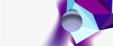 Moda 3d geometrik kompozisyon, iş veya teknoloji sunumu için tasarım şablonu, İnternet posteri veya web broşürü kapağı