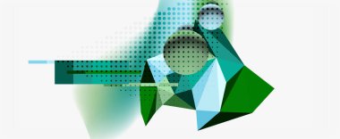 Moda 3d geometrik kompozisyon, iş veya teknoloji sunumu için tasarım şablonu, İnternet posteri veya web broşürü kapağı