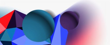 Moda 3d geometrik kompozisyon, iş veya teknoloji sunumu için tasarım şablonu, İnternet posteri veya web broşürü kapağı