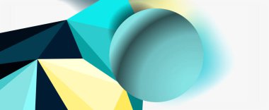 Moda 3d geometrik kompozisyon, iş veya teknoloji sunumu için tasarım şablonu, İnternet posteri veya web broşürü kapağı