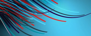 Soyut renkli çizgiler vektör arkaplanı. İnternet, büyük veri ve teknoloji bağlantıları kavramı, soyut şablon