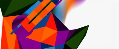 Moda 3d geometrik kompozisyon, iş veya teknoloji sunumu için tasarım şablonu, İnternet posteri veya web broşürü kapağı