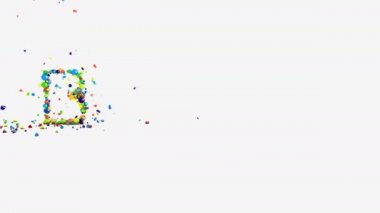 Hareket grafikleri, 4k 3d animasyon. Oyuncak blokları çeşmesi, güvenli tabir inşaatı