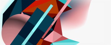 Moda 3d geometrik kompozisyon, iş veya teknoloji sunumu için tasarım şablonu, İnternet posteri veya web broşürü kapağı