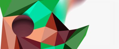 Moda 3d geometrik kompozisyon, iş veya teknoloji sunumu için tasarım şablonu, İnternet posteri veya web broşürü kapağı