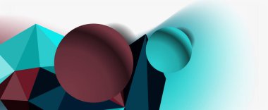 Moda 3d geometrik kompozisyon, iş veya teknoloji sunumu için tasarım şablonu, İnternet posteri veya web broşürü kapağı