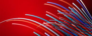 Soyut renkli çizgiler vektör arkaplanı. İnternet, büyük veri ve teknoloji bağlantıları kavramı, soyut şablon