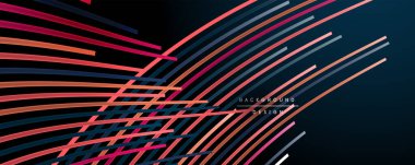 Soyut renkli çizgiler vektör arkaplanı. İnternet, büyük veri ve teknoloji bağlantıları kavramı, soyut şablon