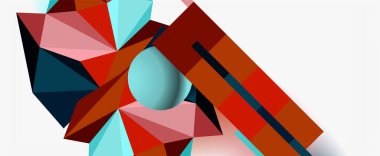 Moda 3d geometrik kompozisyon, iş veya teknoloji sunumu için tasarım şablonu, İnternet posteri veya web broşürü kapağı