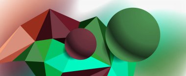 Moda 3d geometrik kompozisyon, iş veya teknoloji sunumu için tasarım şablonu, İnternet posteri veya web broşürü kapağı