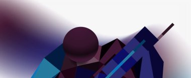 Moda 3d geometrik kompozisyon, iş veya teknoloji sunumu için tasarım şablonu, İnternet posteri veya web broşürü kapağı