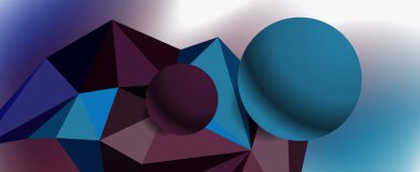 Moda 3d geometrik kompozisyon, iş veya teknoloji sunumu için tasarım şablonu, İnternet posteri veya web broşürü kapağı