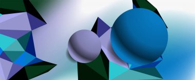 Moda 3d geometrik kompozisyon, iş veya teknoloji sunumu için tasarım şablonu, İnternet posteri veya web broşürü kapağı