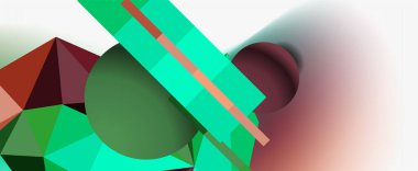 Moda 3d geometrik kompozisyon, iş veya teknoloji sunumu için tasarım şablonu, İnternet posteri veya web broşürü kapağı