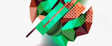 Moda 3d geometrik kompozisyon, iş veya teknoloji sunumu için tasarım şablonu, İnternet posteri veya web broşürü kapağı