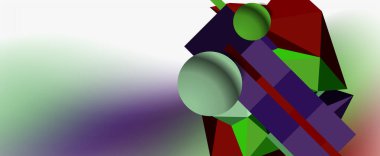 Moda 3d geometrik kompozisyon, iş veya teknoloji sunumu için tasarım şablonu, İnternet posteri veya web broşürü kapağı