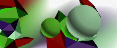 Moda 3d geometrik kompozisyon, iş veya teknoloji sunumu için tasarım şablonu, İnternet posteri veya web broşürü kapağı