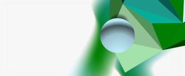 Moda 3d geometrik kompozisyon, iş veya teknoloji sunumu için tasarım şablonu, İnternet posteri veya web broşürü kapağı