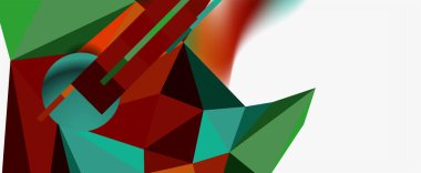 Moda 3d geometrik kompozisyon, iş veya teknoloji sunumu için tasarım şablonu, İnternet posteri veya web broşürü kapağı