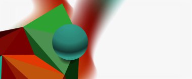 Moda 3d geometrik kompozisyon, iş veya teknoloji sunumu için tasarım şablonu, İnternet posteri veya web broşürü kapağı