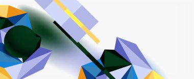 Moda 3d geometrik kompozisyon, iş veya teknoloji sunumu için tasarım şablonu, İnternet posteri veya web broşürü kapağı