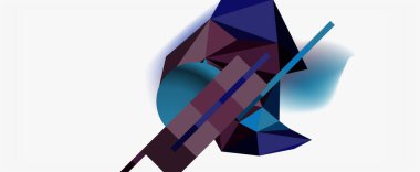 Moda 3d geometrik kompozisyon, iş veya teknoloji sunumu için tasarım şablonu, İnternet posteri veya web broşürü kapağı