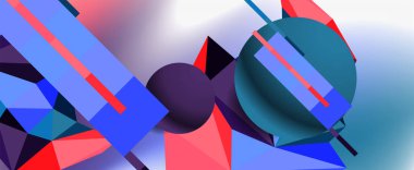 Moda 3d geometrik kompozisyon, iş veya teknoloji sunumu için tasarım şablonu, İnternet posteri veya web broşürü kapağı