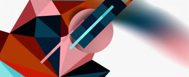 Moda 3d geometrik kompozisyon, iş veya teknoloji sunumu için tasarım şablonu, İnternet posteri veya web broşürü kapağı