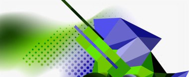 Moda 3d geometrik kompozisyon, iş veya teknoloji sunumu için tasarım şablonu, İnternet posteri veya web broşürü kapağı