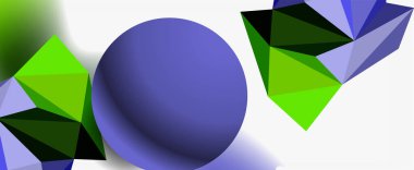 Moda 3d geometrik kompozisyon, iş veya teknoloji sunumu için tasarım şablonu, İnternet posteri veya web broşürü kapağı