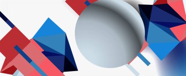 Moda 3d geometrik kompozisyon, iş veya teknoloji sunumu için tasarım şablonu, İnternet posteri veya web broşürü kapağı